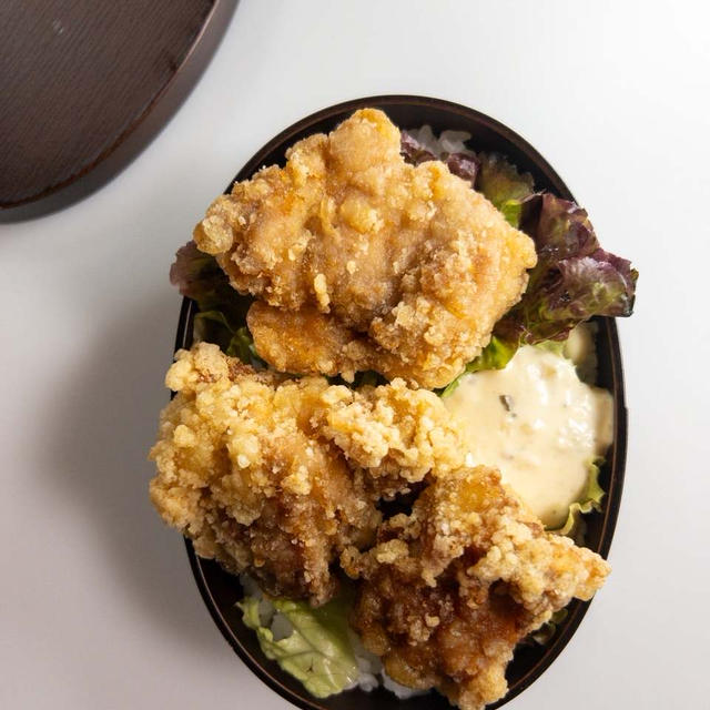 鶏の唐揚げのっけ弁当♡♡