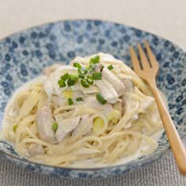 チキンの柚子胡椒クリームパスタ