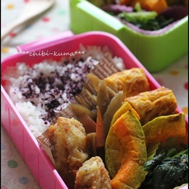 昨日のフツーな弁当記録。