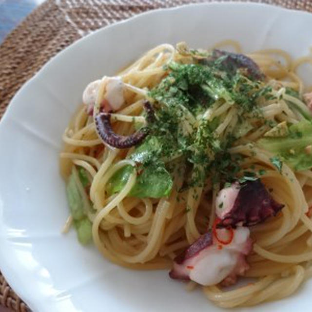 マ・マー早ゆでパスタであっという間に『タコのぺペロン』