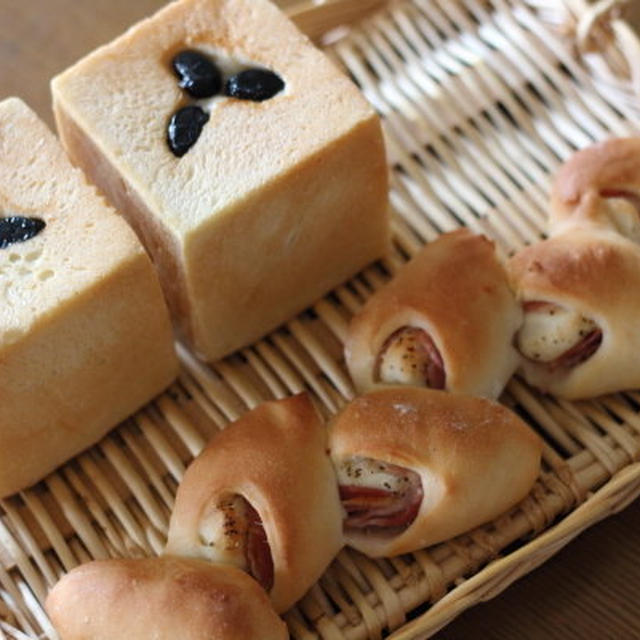 丹波黒の甘いキューブパン（ついでにベーコンエピも焼いたり　パン焼きの話）