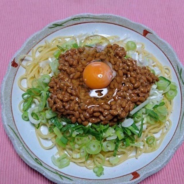 ネギ納豆の和風パスタ（創作パスタ）