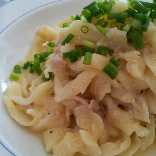 お昼☆粉からパスタ 『カルボナーラ』
