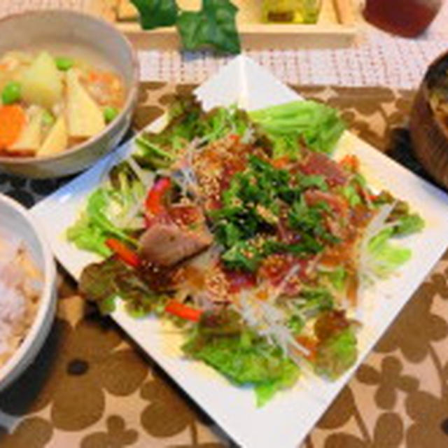 カツオのたたき☆サラダ仕立て