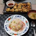 カニ風あんかけ炒飯とパクチーうどん餃子