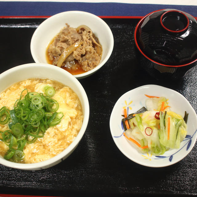 松屋の！　ふあとろ玉子のあんかけ朝ごはん♪　～ほんだし活用術～