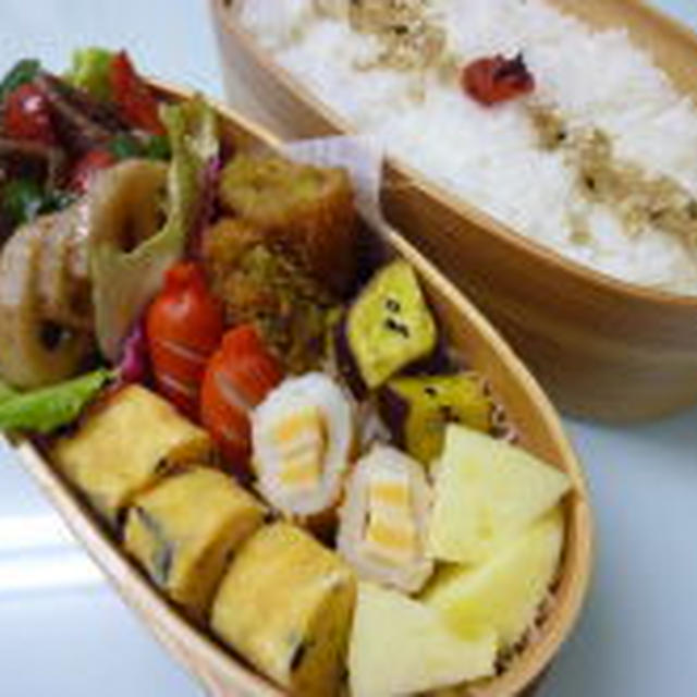 12月13日　クリスマスカラーな牛肉炒め弁当