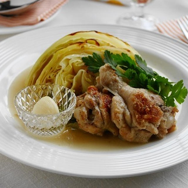 「焼きキャベツとチキンの白ワイン煮」　SELECTORS　クリスマスに  &　鍋がピカピカに（感涙）！