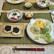 天ぷらとふき味噌の焼きおにぎり