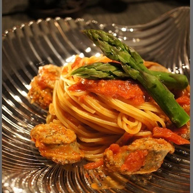 生ソーセージ入りトマトソースパスタ（レシピ）