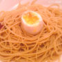 半熟たまごのパスタ　醤油味