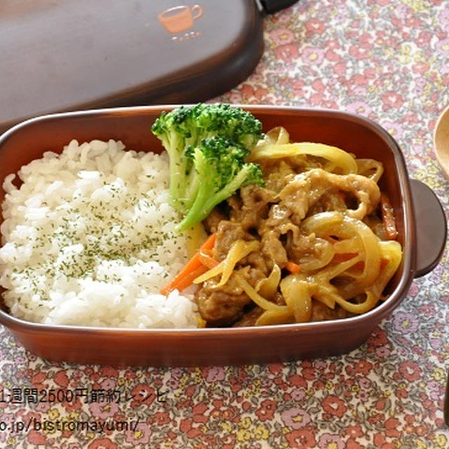 まるで汁なしカレーライス風？！ごはんがススム節約弁当と、ご質問お返事