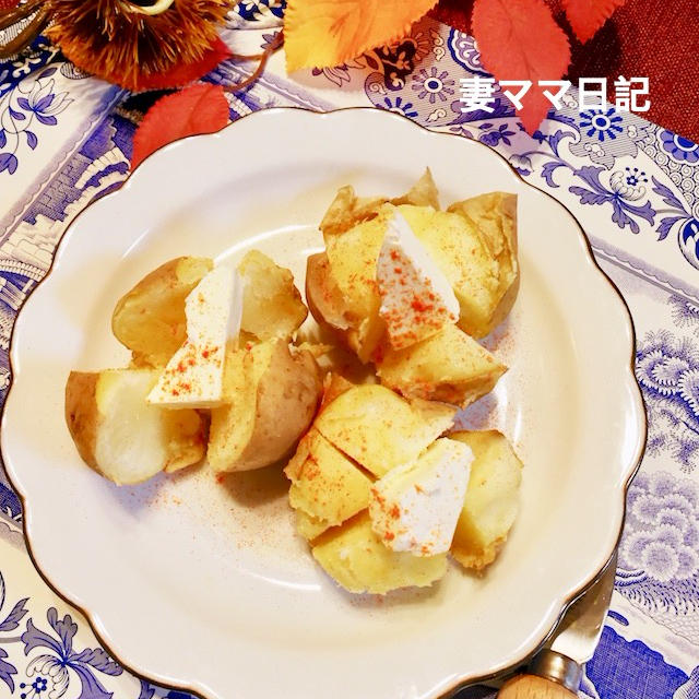 ふかし芋＆コロッケ♪　Steamed Potatoes with Cream Cheese