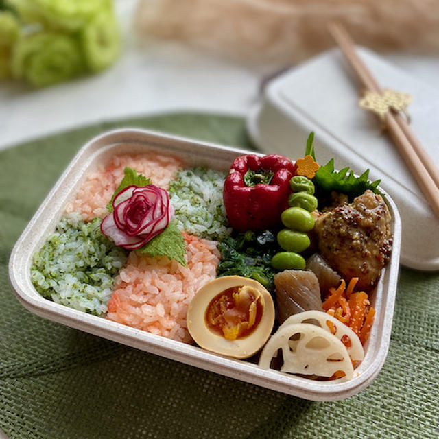 素敵アイディアです！【炊き立てご飯で〜ご飯がメインの隠れのり弁！夫弁当】