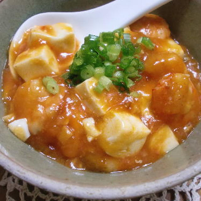 豆腐でかさまし♪エビチリ♪