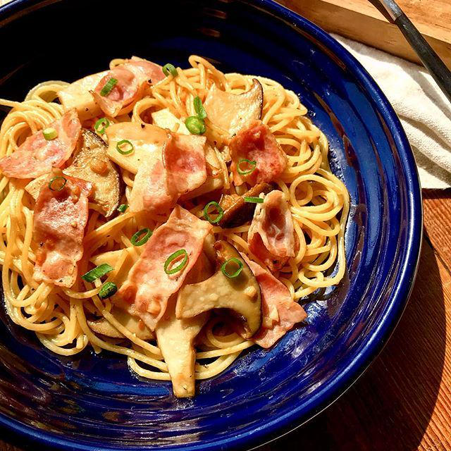 エリンギとベーコンのバター醤油パスタ♡【#簡単レシピ#パスタ】