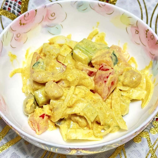 【レシピ　卵と豆のカレーサラダ】5月25日は金運アップの卵料理がラッキー、カレー味で金運を強化