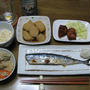 夜ご飯(121124)牡蠣ご飯と焼き秋刀魚の献立