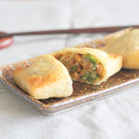 納豆と葱の油揚げ袋焼き