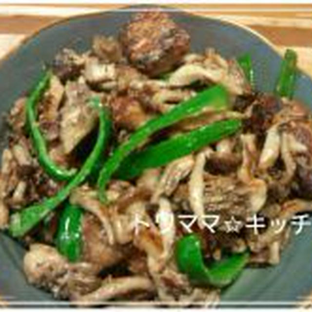 鶏のからあげときのこの胡麻和え