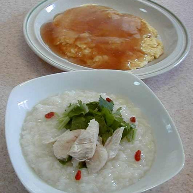 中華粥と芙蓉蟹