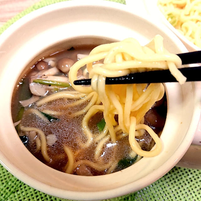 【炊飯マグ料理】牡蠣とキノコのつけ麺