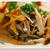 「４月１２日の晩ご飯」野菜餡かけソースのハンバーグ／薬膳スープです。