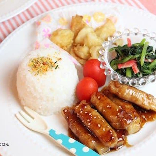 長芋の豚バラ巻き生姜焼き