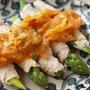 肉巻きアスパラのヘルシーキムチソースがけ