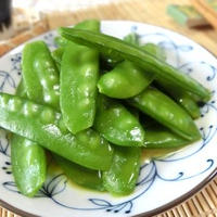 5分で美味しい☆　さやえんどうのからしおひたし