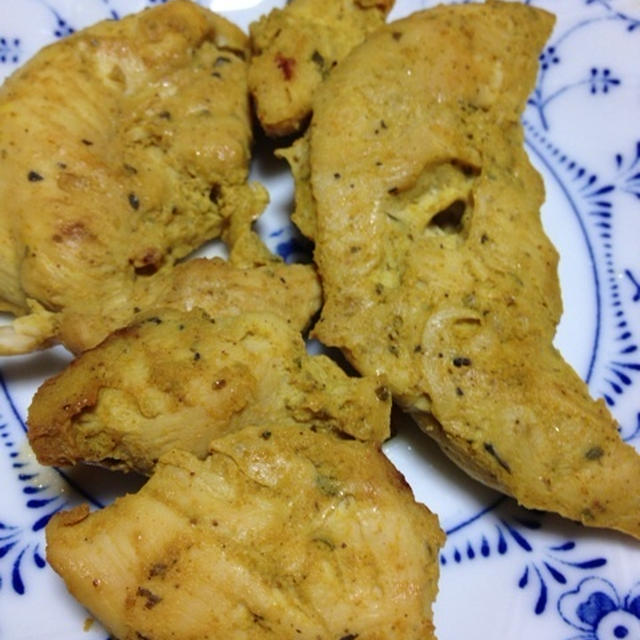 鳥肉のカレー風味焼き