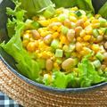 夏野菜の旨みを味わう〜超簡単！とうもろこしとキュウリと大豆のチョップドサラダ。