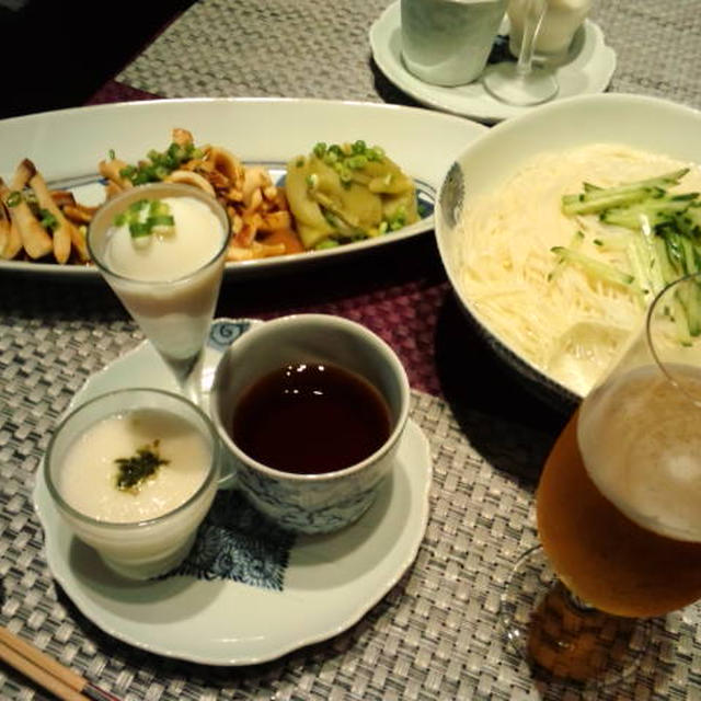お素麺といろんなお供でお夕飯♪