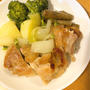 今日の晩御飯    ストウブ鍋で鶏もも肉と野菜の蒸し焼き
