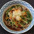 出雲そばで、牛肉と水菜のそば