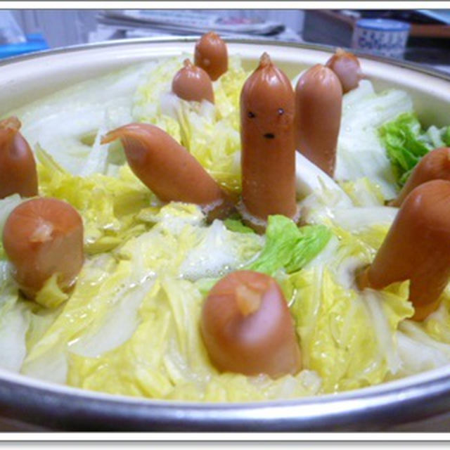 ソーセージの白菜風呂鍋～♪