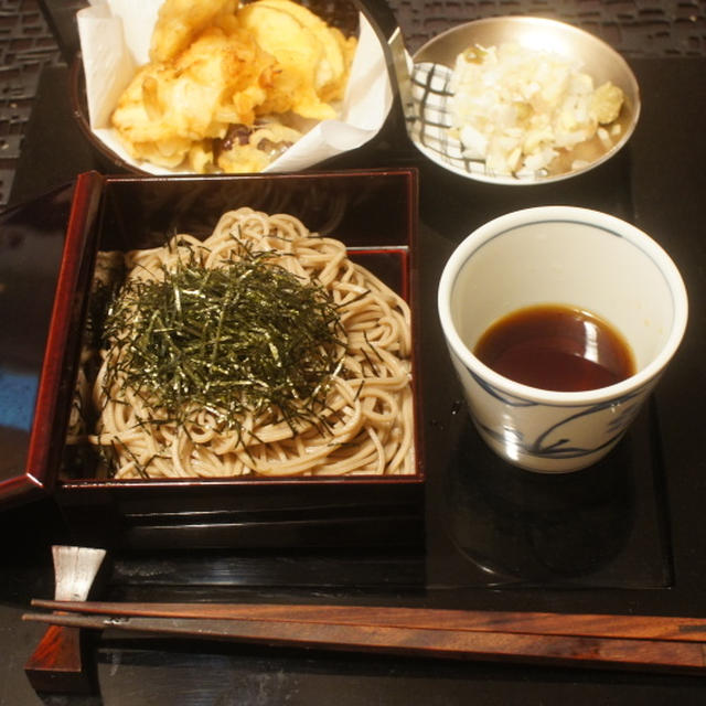 深夜の天ぷらそばと今治タオル♪
