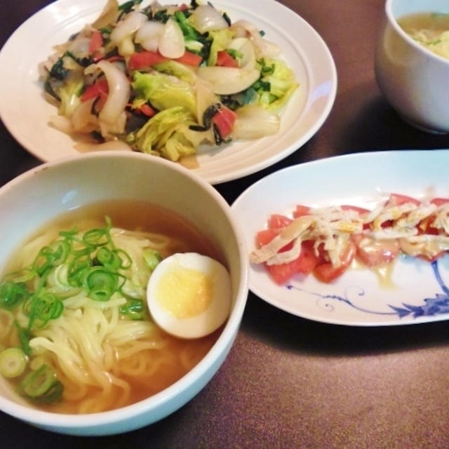 ミニラーメンと野菜のオイスターソース炒め