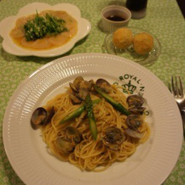 あさりの旨味たっぷりのアスパラ和風パスタ