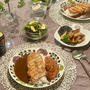 3coinsのカレー2種盛りカツカレーの夜ごはん