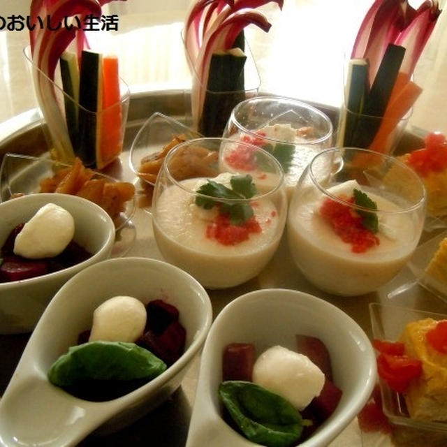 冬野菜を中心にアンティパスト５種・・・とお雛様