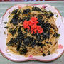韓国のりと塩昆布の明太パスタ
