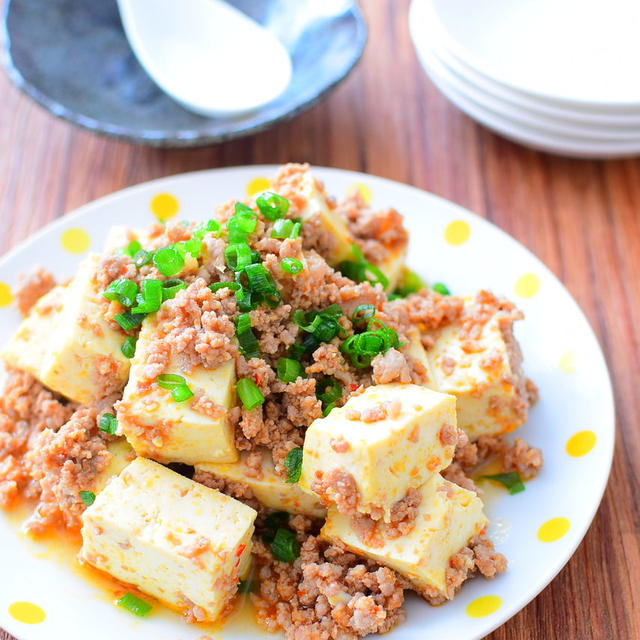 ご飯と相性抜群！ピリ辛！ひき肉豆腐のレシピ