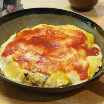 誕生日にオムライス作ったよ