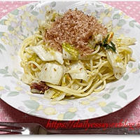 白菜漬けまぜまぜパスタ：東海漬物・白だし仕立て割烹白菜漬けを使って