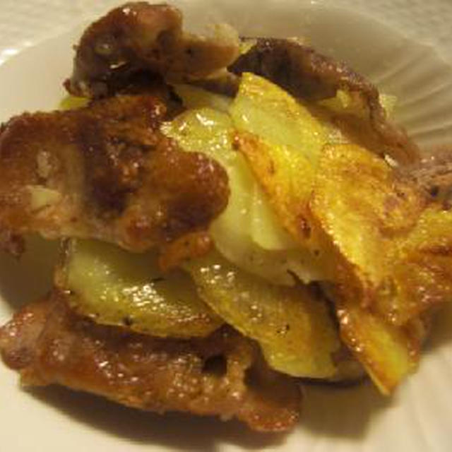 じゃがいもと豚肉の蒸し焼き