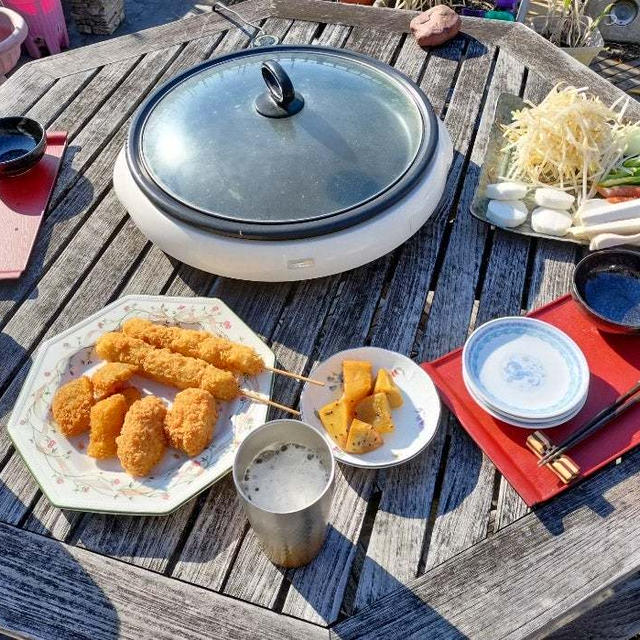 バルコニーでBBQあらため何でも焼きしながらゆるゆると飲む休日