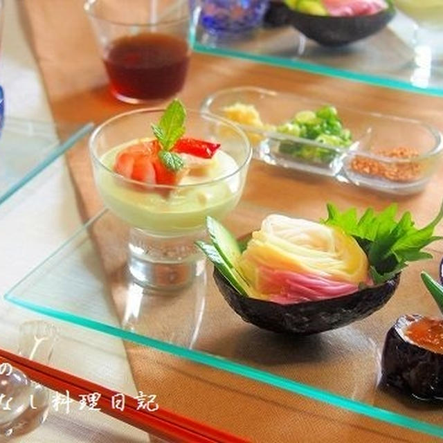 お素麺のおもてなし膳　アボカドレモンムースのお素麺ランチ　　　＆夫さんの還暦祝い　京町屋フレンチ「貴匠桜」　
