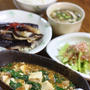ほうれん草たっぷり麻婆豆腐　☆　クーラーが逃げる　(・∀・；)？