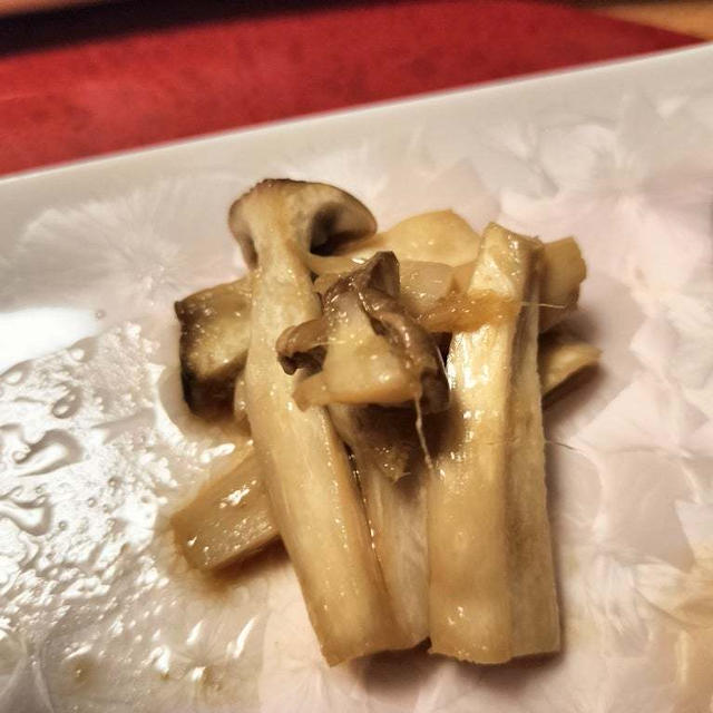 エリンギの姜葱醤ぽん酢和え　レンチンで